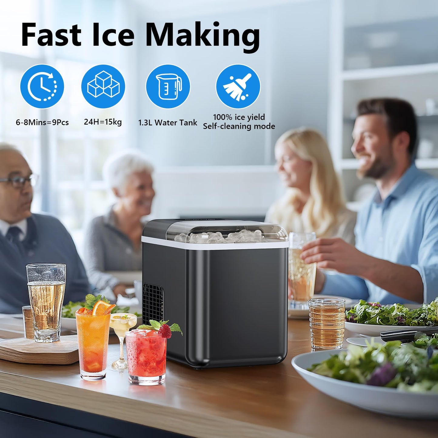 Máquina de Hielo 20kg/24h con Control por App