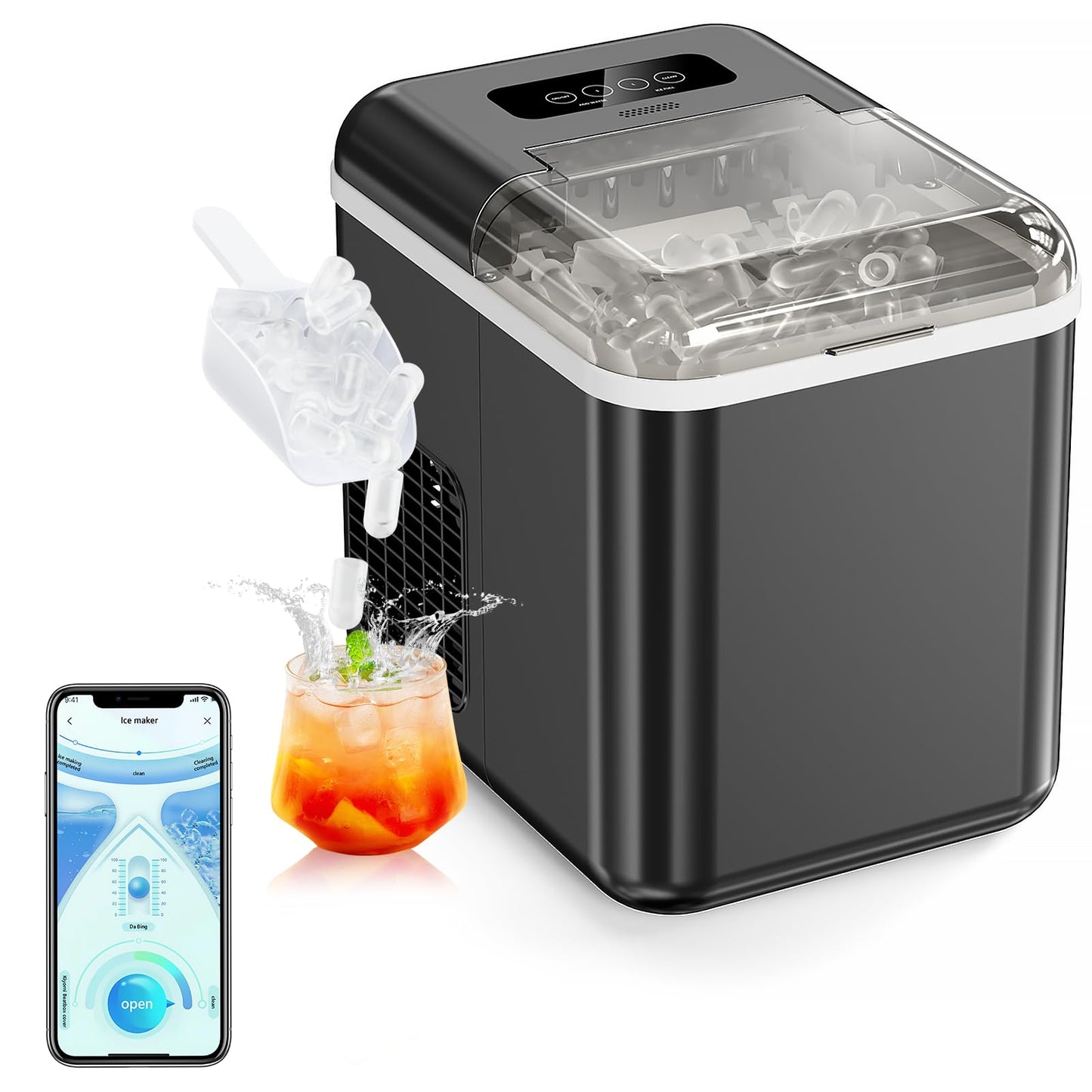 Máquina de Hielo 20kg/24h con Control por App