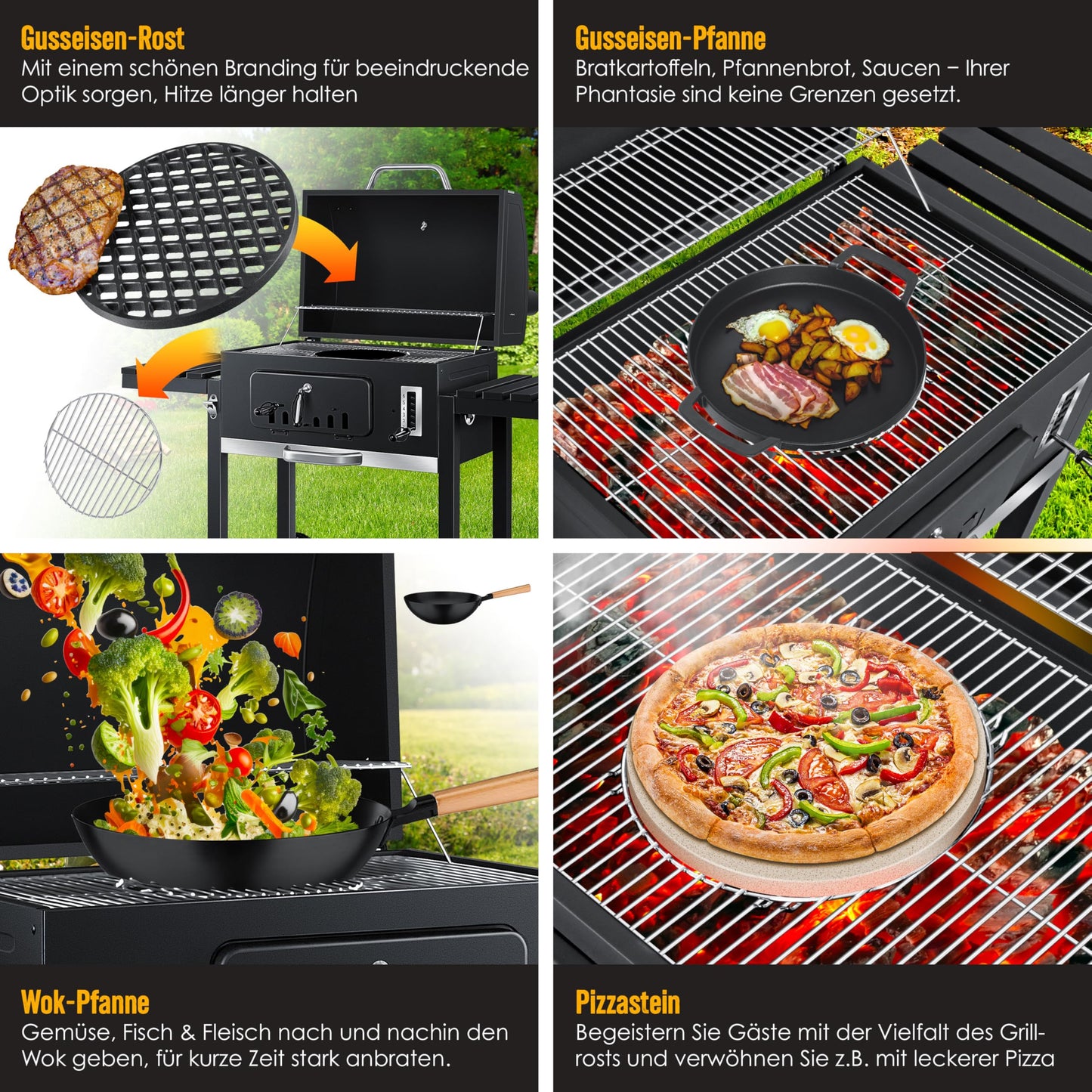 KESSER® Barbacoa XXL con Ahumador y Ruedas
