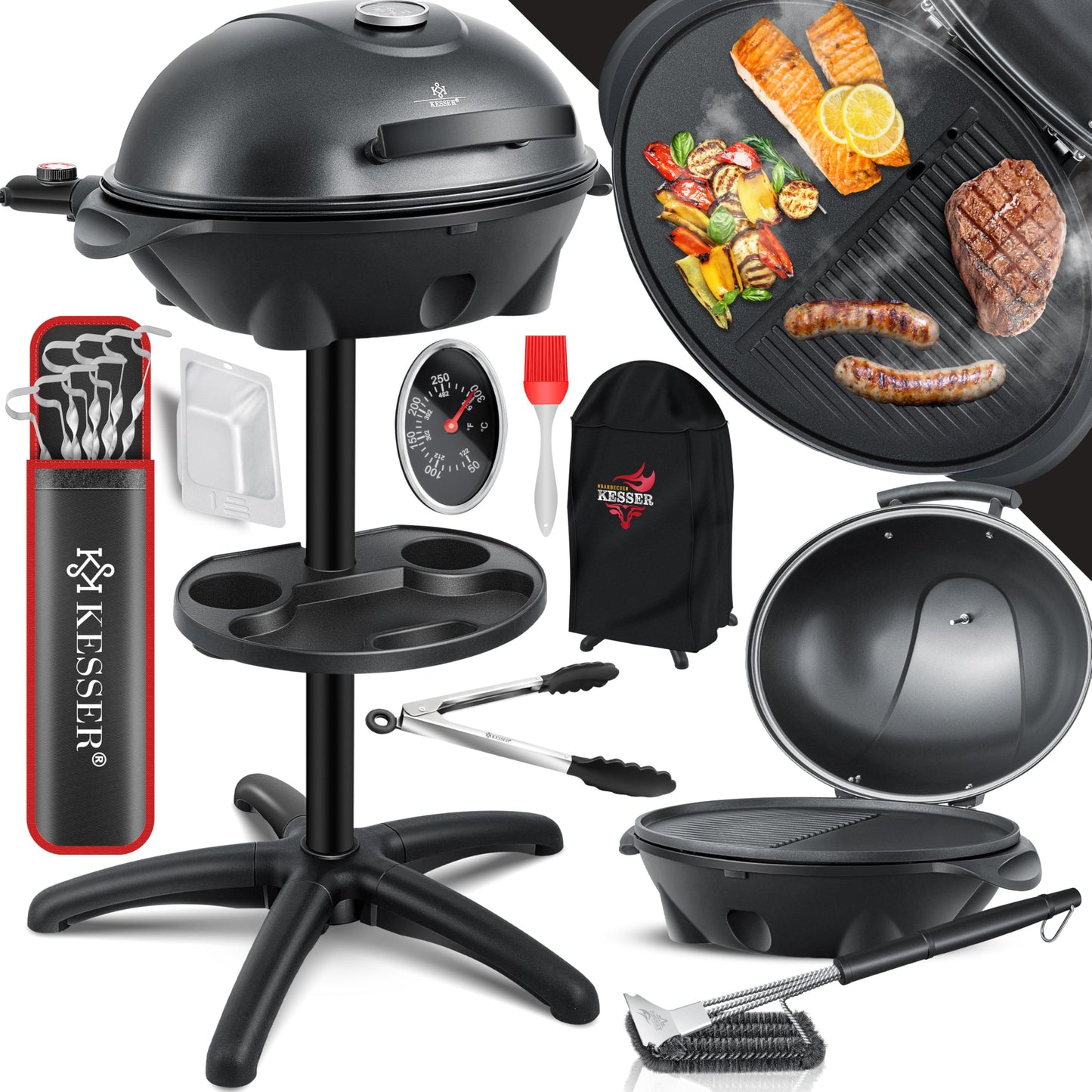 KESSER® Barbacoa Eléctrica 2 en 1 con Tapa
