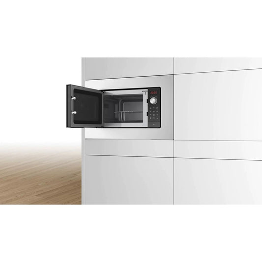 Bosch Microondas Integrable 60cm, 8 Programas Automáticos, Display LED, Acero Inoxidable, Modelo BEL623MS3