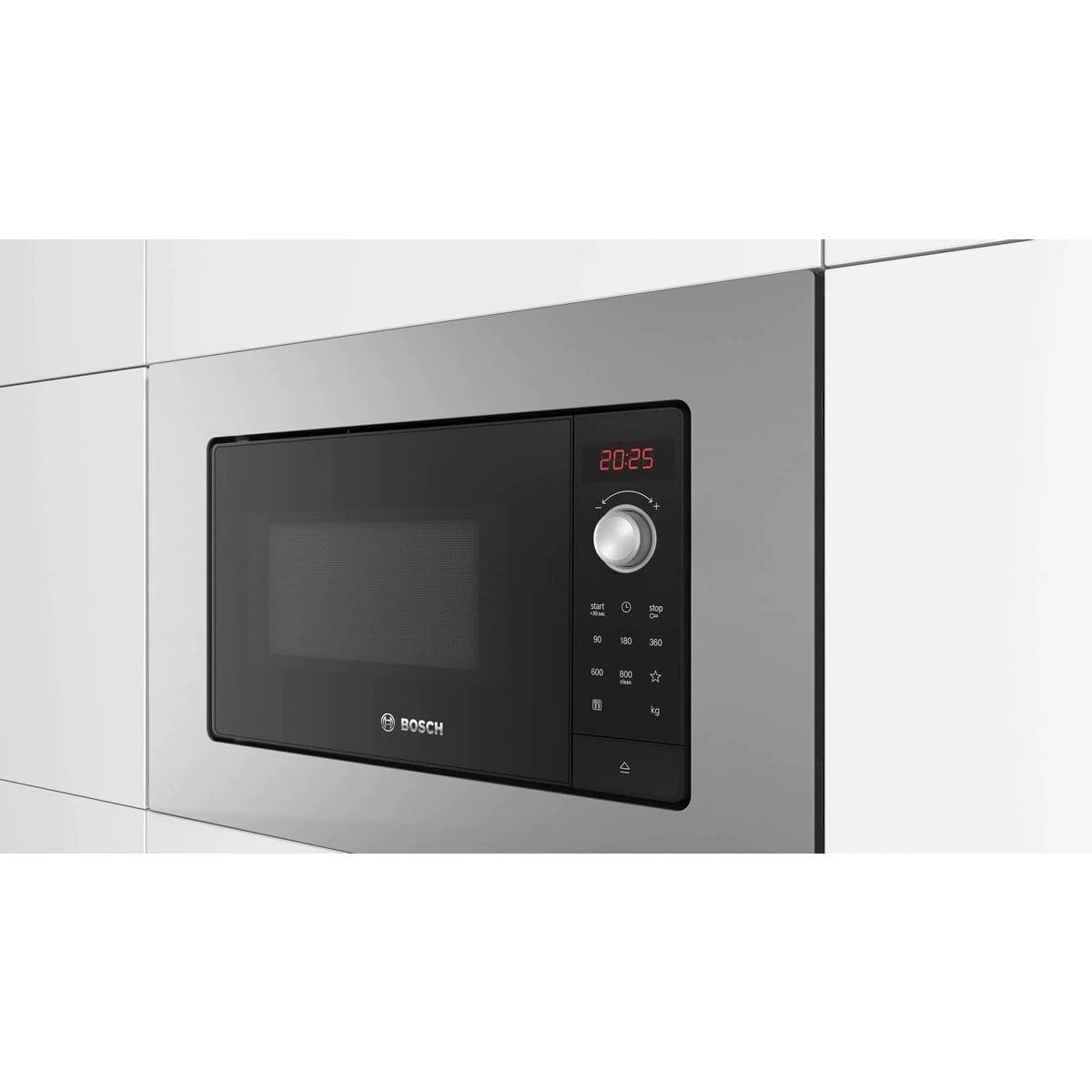 Bosch Microondas Integrable 60cm, 8 Programas Automáticos, Display LED, Acero Inoxidable, Modelo BEL623MS3