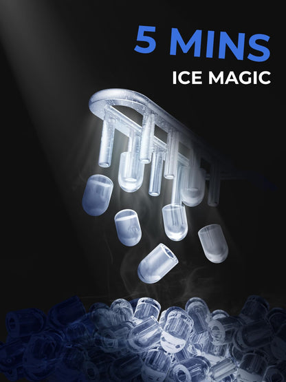 FOHERE Máquina de Hielo Compacta Negra