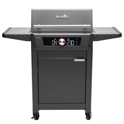 Char-Broil Barbacoa Eléctrica Evolve con E-Power, Control por Aplicación, 90-370°C, Función de Limpieza y Calor Preciso en Dos Zonas