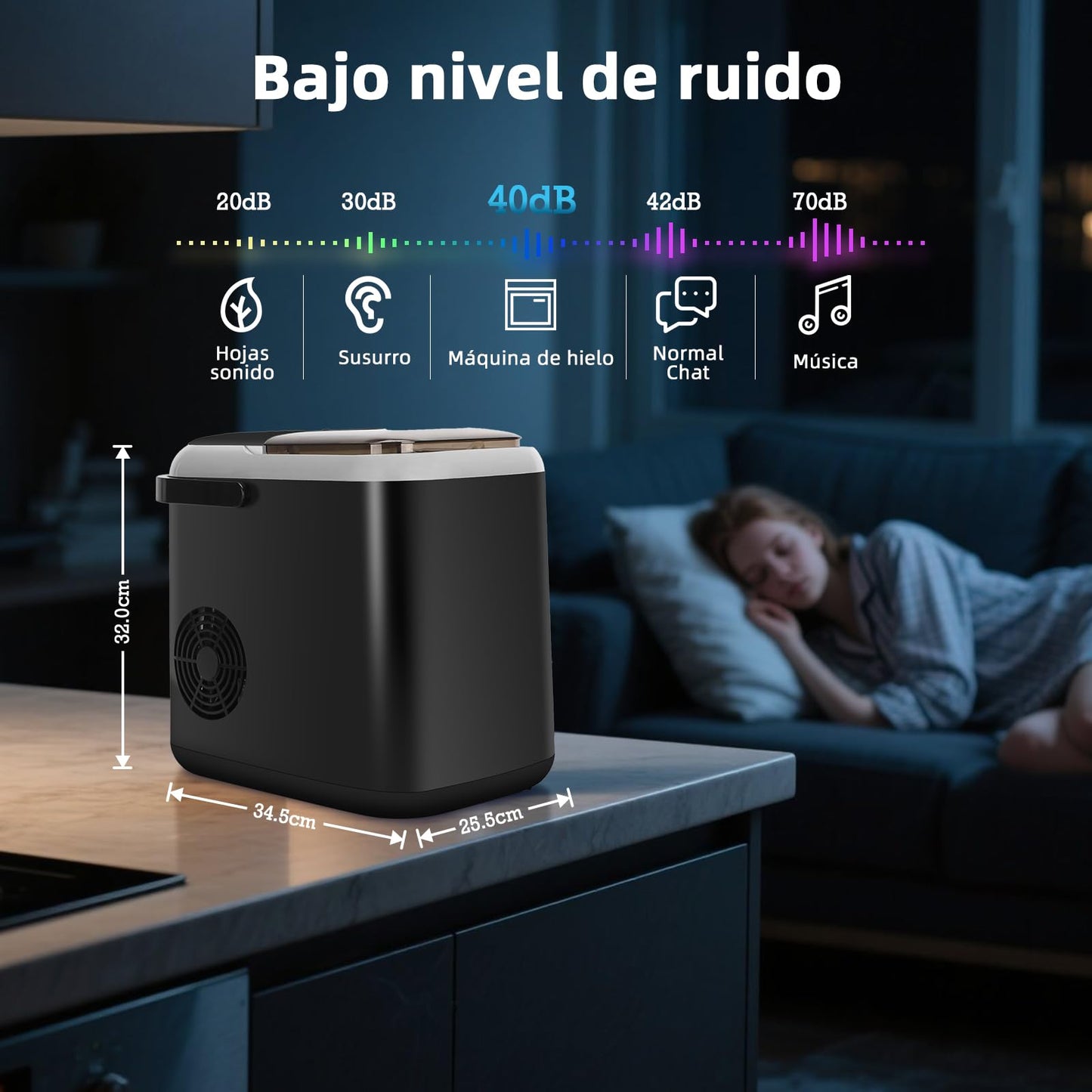 Aigostar Máquina de Hielo 130W con Ventana