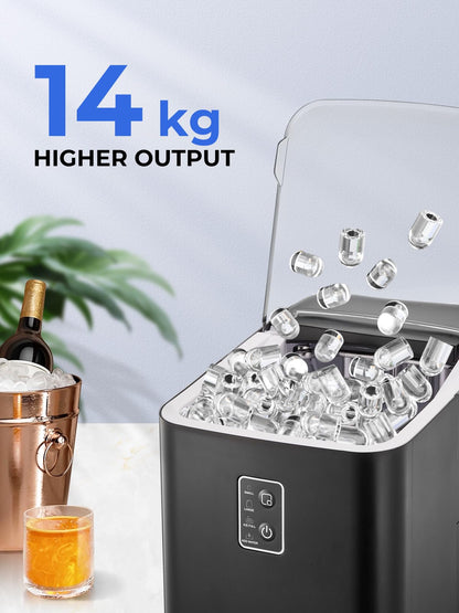 FOHERE Máquina de Hielo Compacta Negra