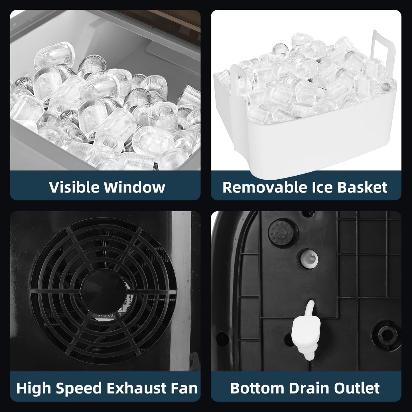 Aigostar Máquina de Hielo 130W con Ventana