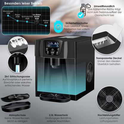 KESSER® Máquina de Hielo 100W Negra