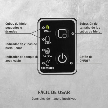 CASO IceChef Máquina de Hielo Compacta para Casa y Cocina, 1L, Hielo en 6 Minutos, 12 kg de Hielo en 24 Horas, Encimera