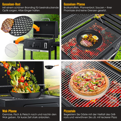 KESSER® Barbacoa XXL con Ahumador y Ruedas