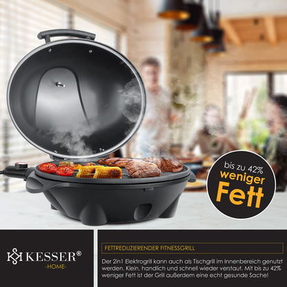 KESSER® Barbacoa Eléctrica 2 en 1 con Tapa