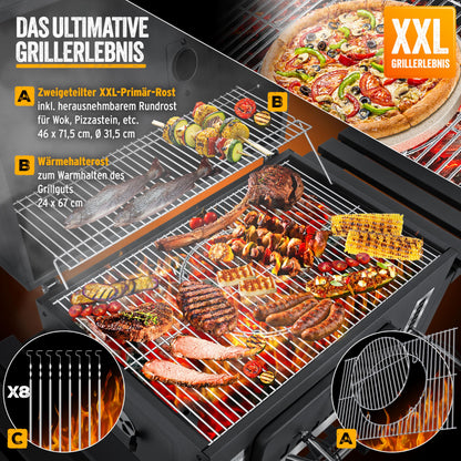 KESSER® Barbacoa XXL con Ahumador y Ruedas