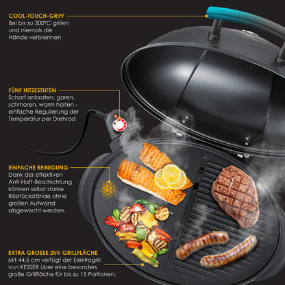 KESSER® Barbacoa Eléctrica 2 en 1 con Tapa